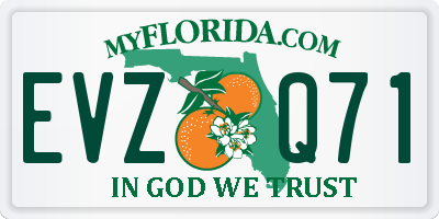 FL license plate EVZQ71