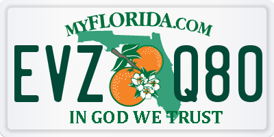 FL license plate EVZQ80