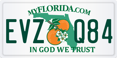 FL license plate EVZQ84