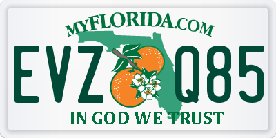 FL license plate EVZQ85