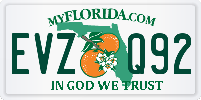 FL license plate EVZQ92