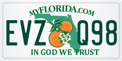 FL license plate EVZQ98