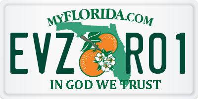 FL license plate EVZR01