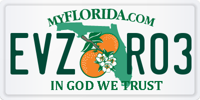 FL license plate EVZR03