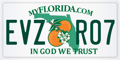 FL license plate EVZR07
