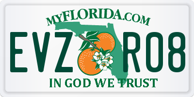 FL license plate EVZR08
