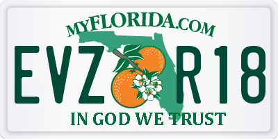 FL license plate EVZR18