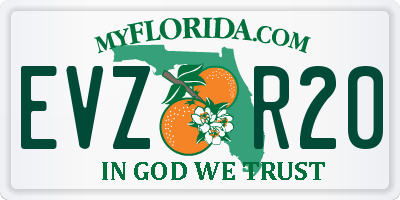 FL license plate EVZR20