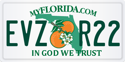 FL license plate EVZR22