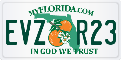 FL license plate EVZR23
