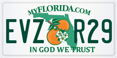 FL license plate EVZR29