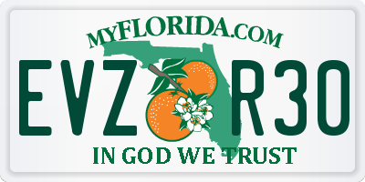 FL license plate EVZR30