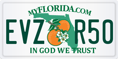 FL license plate EVZR50