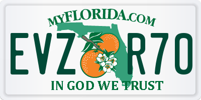 FL license plate EVZR70
