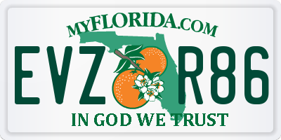 FL license plate EVZR86