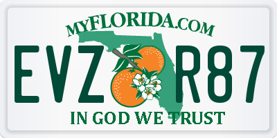 FL license plate EVZR87