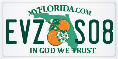 FL license plate EVZS08