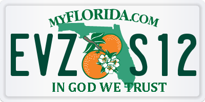 FL license plate EVZS12