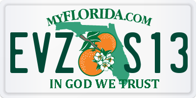 FL license plate EVZS13