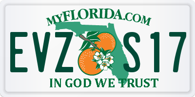 FL license plate EVZS17