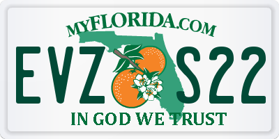 FL license plate EVZS22