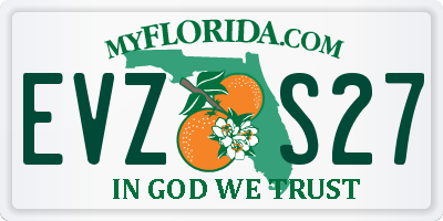 FL license plate EVZS27
