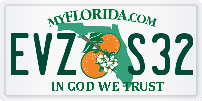 FL license plate EVZS32