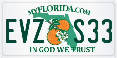 FL license plate EVZS33