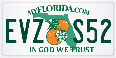 FL license plate EVZS52