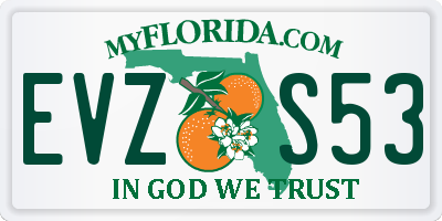 FL license plate EVZS53
