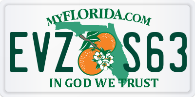 FL license plate EVZS63