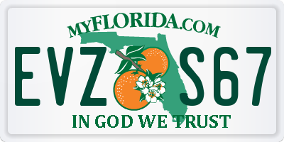 FL license plate EVZS67