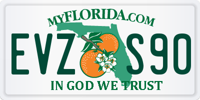 FL license plate EVZS90