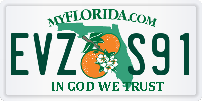 FL license plate EVZS91