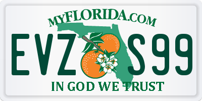 FL license plate EVZS99