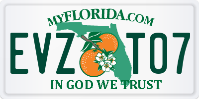 FL license plate EVZT07