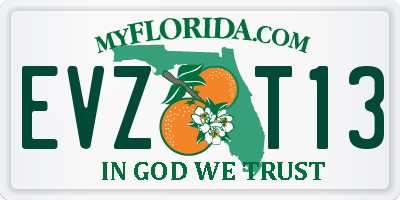 FL license plate EVZT13