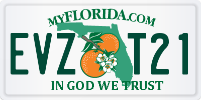FL license plate EVZT21