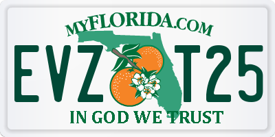 FL license plate EVZT25
