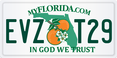 FL license plate EVZT29