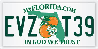 FL license plate EVZT39