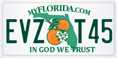 FL license plate EVZT45