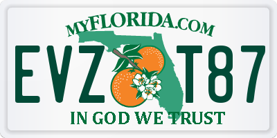 FL license plate EVZT87