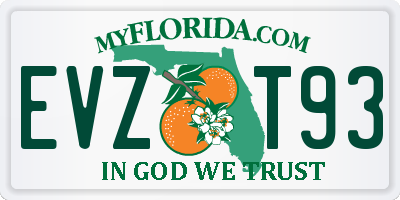 FL license plate EVZT93