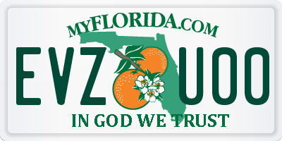 FL license plate EVZU00