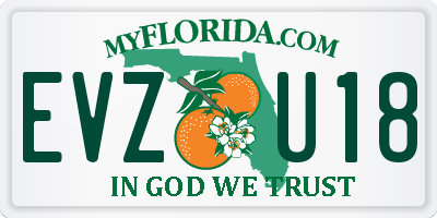 FL license plate EVZU18