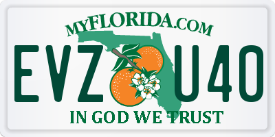 FL license plate EVZU40