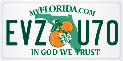 FL license plate EVZU70