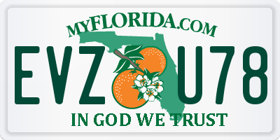 FL license plate EVZU78
