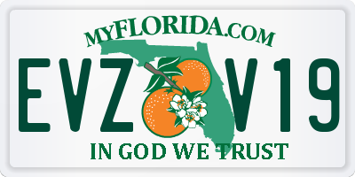 FL license plate EVZV19